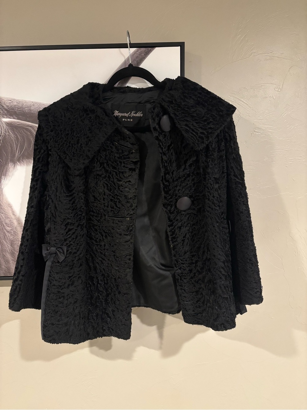 1940’s-1960’s Vintage Black Sheared Lamb Margaret Koehler coat